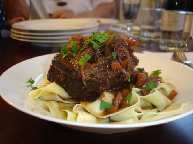 Braised short rib ragu with fresh papparedelle pasta